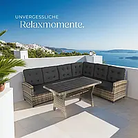 Кутовий диван зі столом із техноротангу Catania