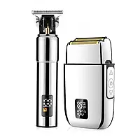 Професійний комбо-набір (тример + шейвер) Hots Professional Hair Combo Silver (HP-972-SL)