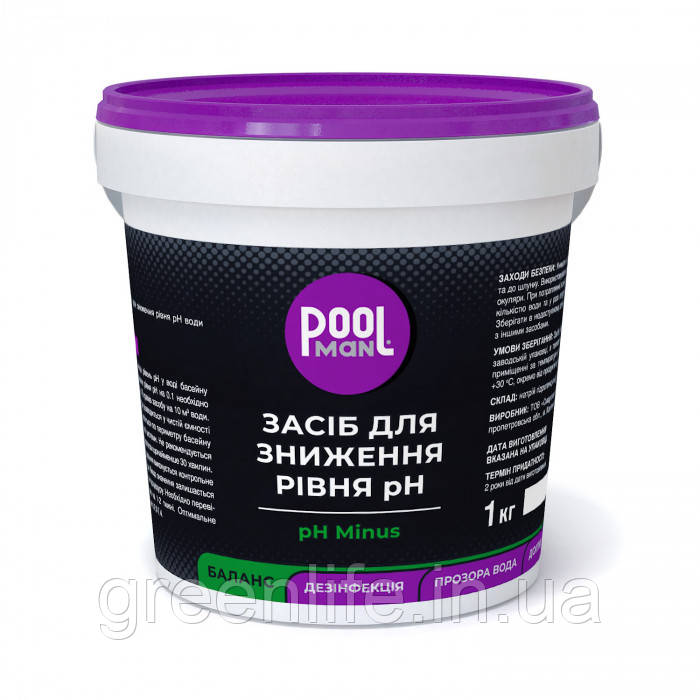 Засіб для зниження рівня pH Poolman pH Minus, 1кг