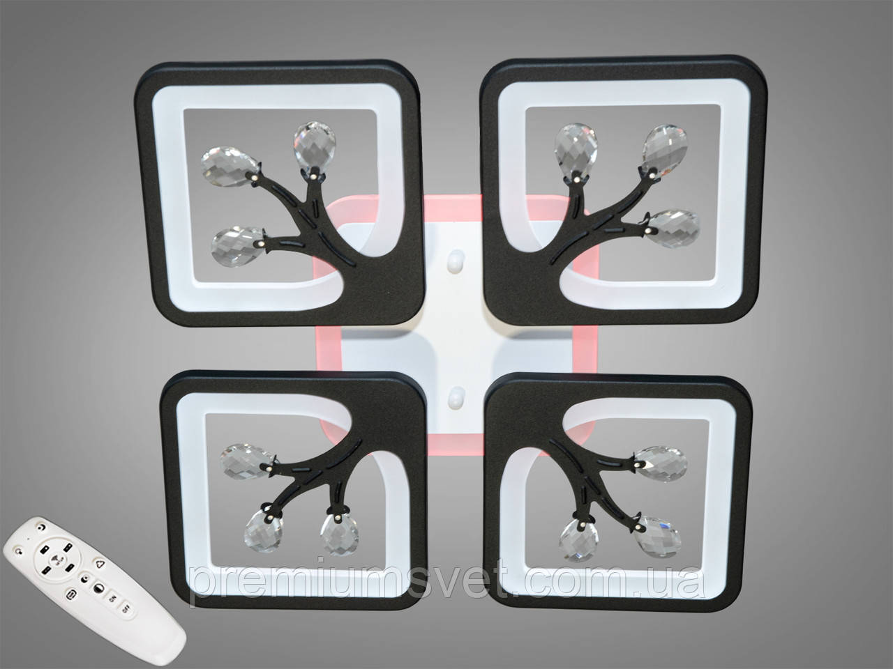 Люстра стельова світлодіодна S8157/4 BK LED 3color dimmer, фото 1