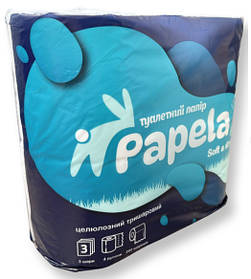 Туалетний папір Papela Big 3-шар., 4 шт/уп., 24м/рулон, 200 відривів (4820270940013)
