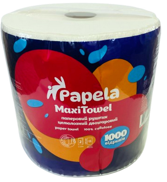 Рушник паперовий Papela MaxiTowel 1 шт., 2-ш 110м, 1000 відривів (4820270940129)