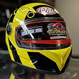 Дитячий мотошолом закритий інтеграл жовтий, фото 4