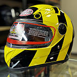 Дитячий мотошолом закритий інтеграл жовтий, фото 3