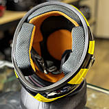 Дитячий мотошолом закритий інтеграл жовтий, фото 8