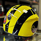 Дитячий мотошолом закритий інтеграл жовтий, фото 7