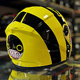Дитячий мотошолом закритий інтеграл жовтий, фото 5