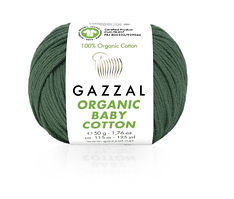 Пряжа Organic Baby Cotton-427 темно-зелений