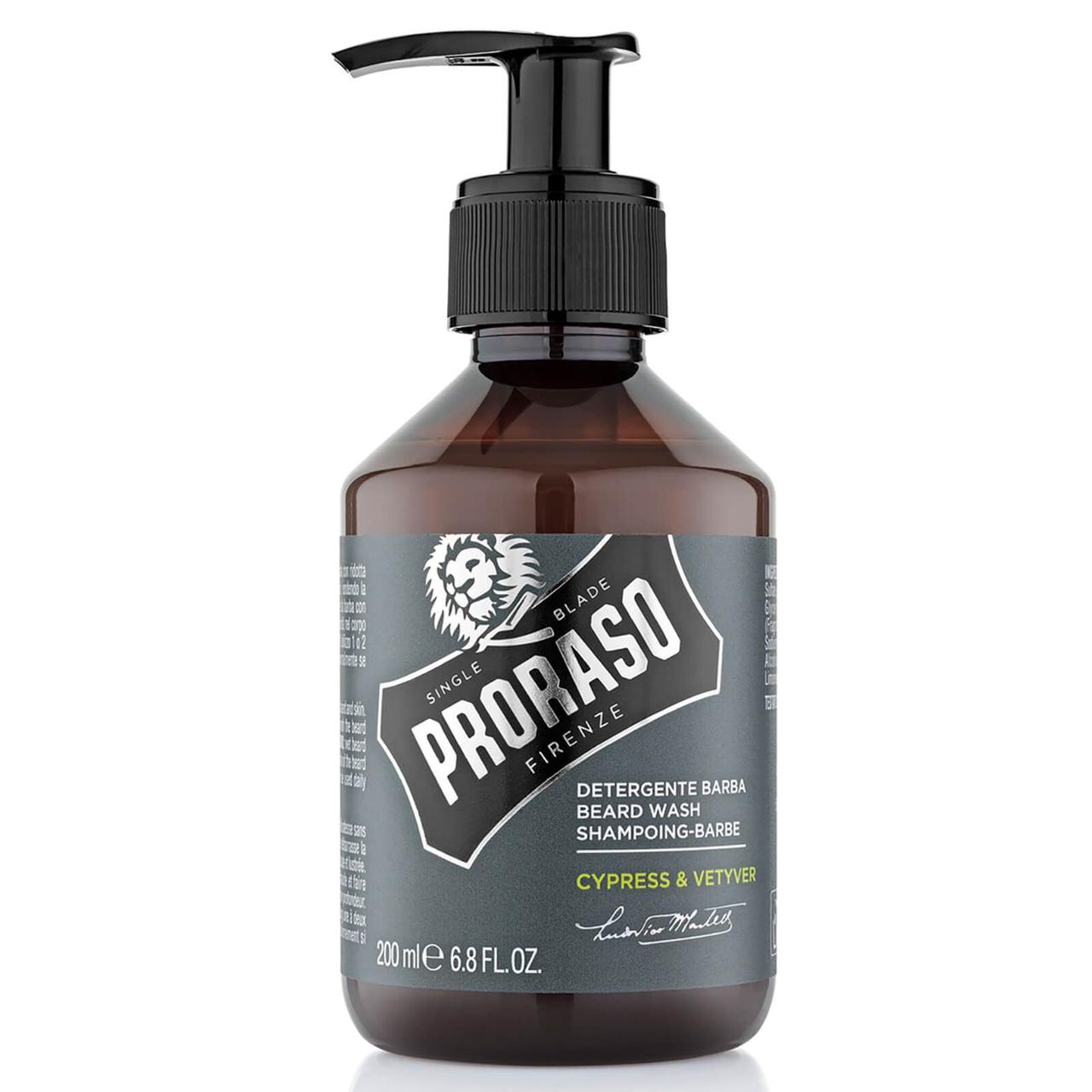 Шампунь для бороди Proraso Cypress & Vetyver Beard Wash 200 мл (8004395007523)