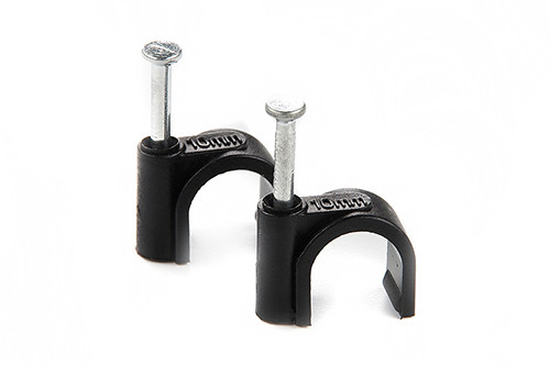 Кабельна кліпса кругла 10 мм чорна (пач 100 шт.) APRO