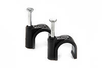 Кабельна кліпса кругла 7 мм чорна (пач 100 шт.) APRO