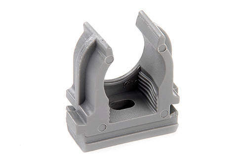 Кліпса для гофри під монтажний пістолет 20 мм сіра (пач. 50шт.) APRO, фото 1