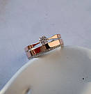 Каблучка класична зі срібла з золотом і цирконієм Емі, фото 3