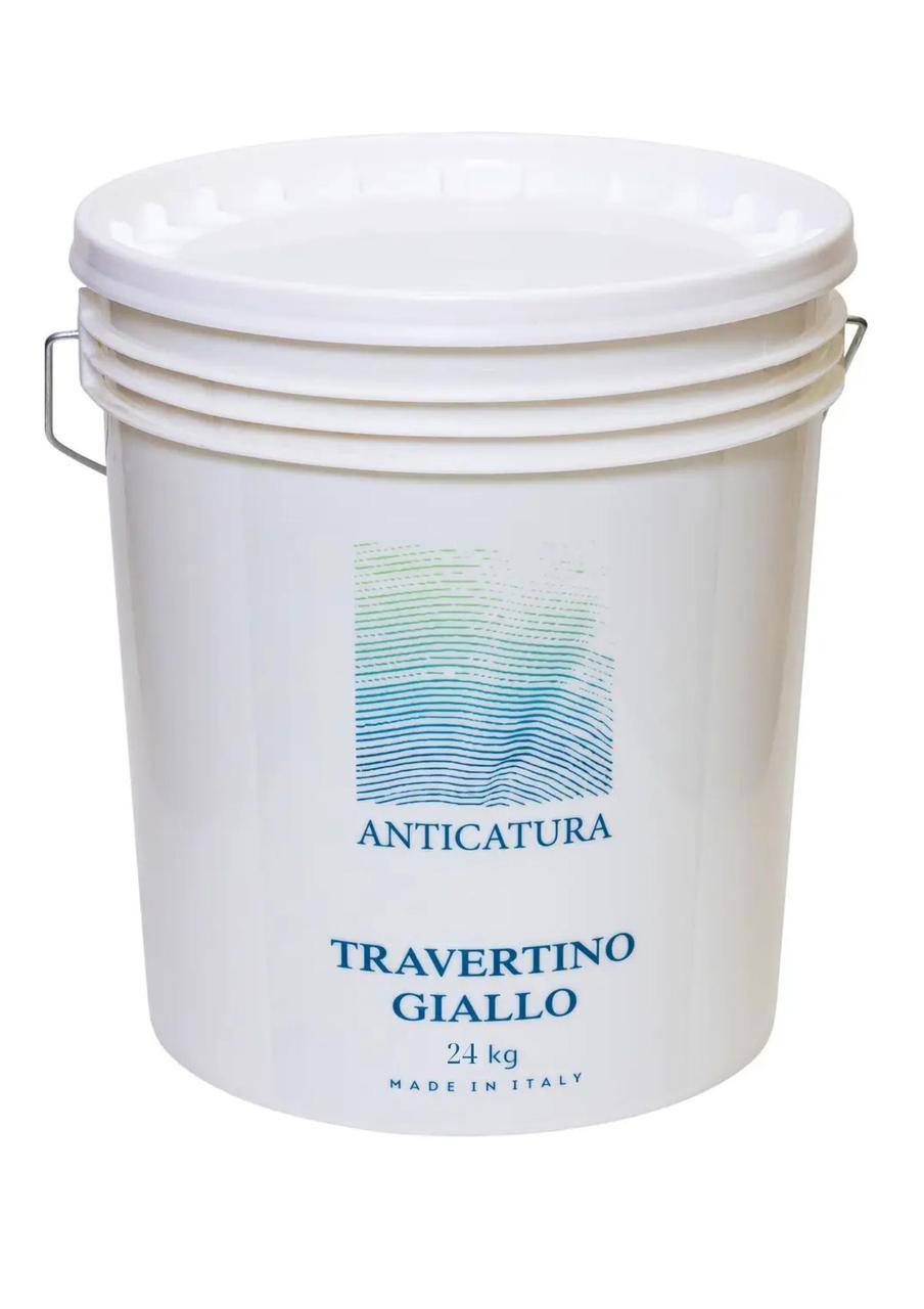 Готова вапняна штукатурка травертин ANTICATURA TRAVERTINO GIALLO AQUA 24 кг