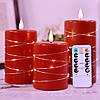 3 X червоні мерехтливі воскові свічки з вбудованими казковими вогнями, Amazon, Німеччина, фото 6