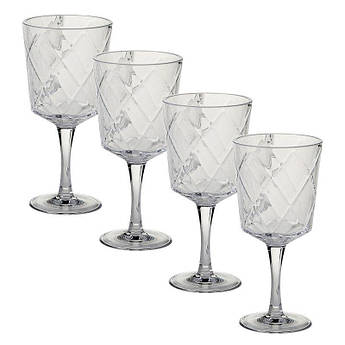 Набір із 4-х акрилових прозорих келихів "Алмазні грані" Certified International