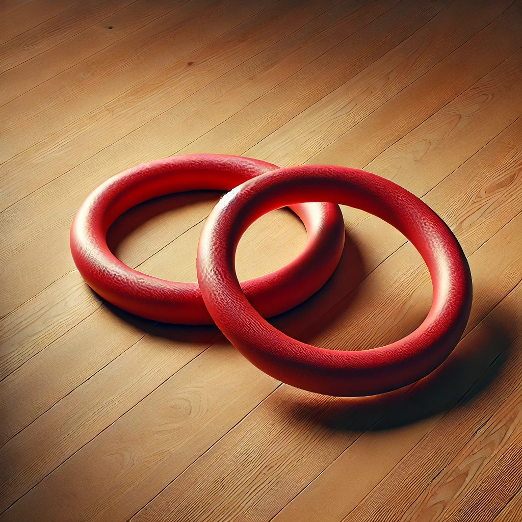 Кільця дитячі, підвісні, гімнастичні, ПЛАСТИКОВІ, червоні, з посиленим кріпленням, від виробника, фото 1