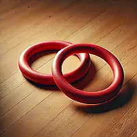 Кільця дитячі, підвісні, гімнастичні, ПЛАСТИКОВІ, червоні, з посиленим кріпленням, від виробника