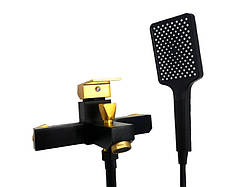 Змішувач для ванни короткий гусак MILLZ чорний-золото MRS-AL-F1(Black&Gold)
