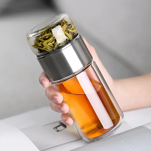 Заварник для чаю з фільтром із високоякісної сталі 18х6.5 см на 200 мл, фото 1