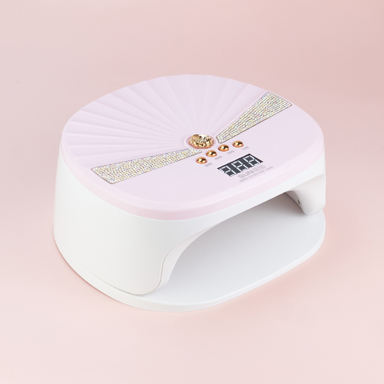 Лампа для сушіння гель-лаку UV/LED SUN G12 потужністю 288 Вт зі стразами (Рожева)