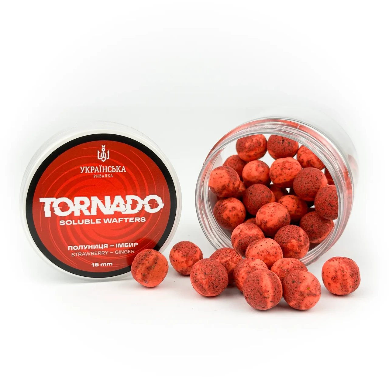 Розчинний Wafters Tornado Полуниця - Імбир  Українська Рибалка 16 мм, фото 1