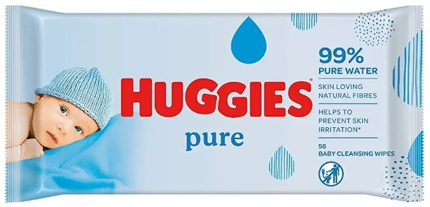 Дитячі вологі серветки Huggies Pure 56 шт