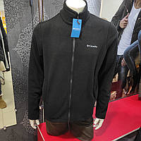Тепла чоловіча толстовка на блискавці фліс чорний