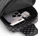 Чоловіча сумка зі шкірозамінника 2002-111 чорна, фото 8