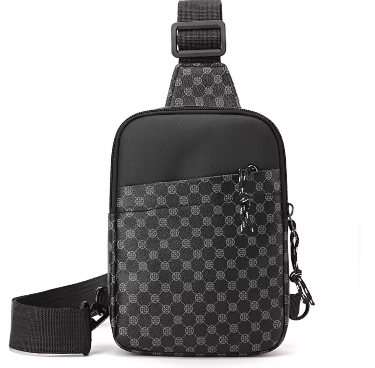 Чоловіча сумка зі шкірозамінника 2002-111 чорна, фото 1