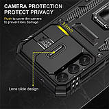 Протиударний чохол для Samsung Galaxy S23 FE з кільцем шторкою чорний, броньований чохол на самсунг із23 фе, фото 4