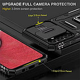 Протиударний чохол для Samsung Galaxy S23 FE з кільцем шторкою чорний, броньований чохол на самсунг із23 фе, фото 5