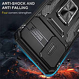 Протиударний чохол для Samsung Galaxy S23 FE з кільцем шторкою чорний, броньований чохол на самсунг із23 фе, фото 6