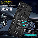 Протиударний чохол для Samsung Galaxy S23 FE з кільцем шторкою чорний, броньований чохол на самсунг із23 фе, фото 7