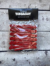 Затискачі для волосся перукарські Toni&Guy 12 штук червоні
