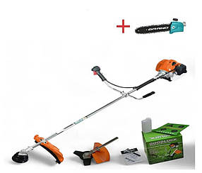 Бензокоса GoodLuck Super GLS 4310 GT (штуля з волосінню 3-пелюстковий косильний ніж) + Насадка-висоторіз