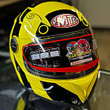 Дитячий мотошолом закритий інтеграл жовтий, фото 2