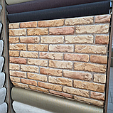Шпалери вінілові на флізеліновій основі 10.05 × 1.06 м 1304-05, коричневі під цеглу для вітальні, спальні, передпокою, фото 7