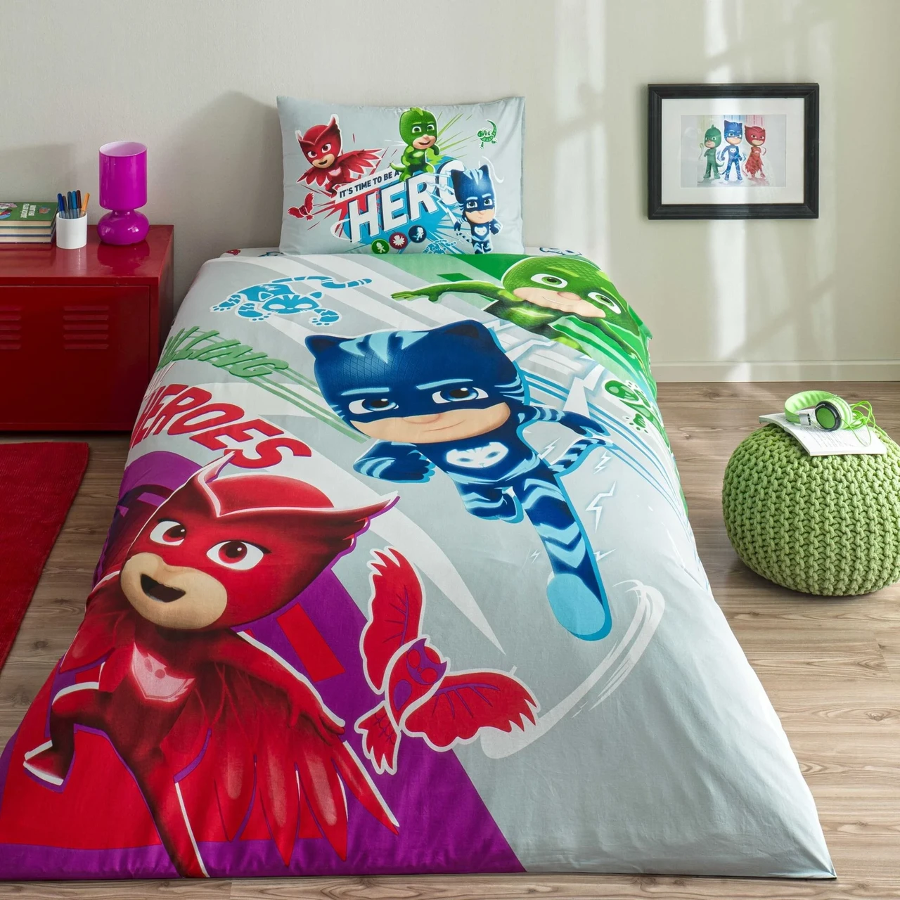 Постільна білизна TAC Disney 160×220 см PJ Masks Super Team, фото 1