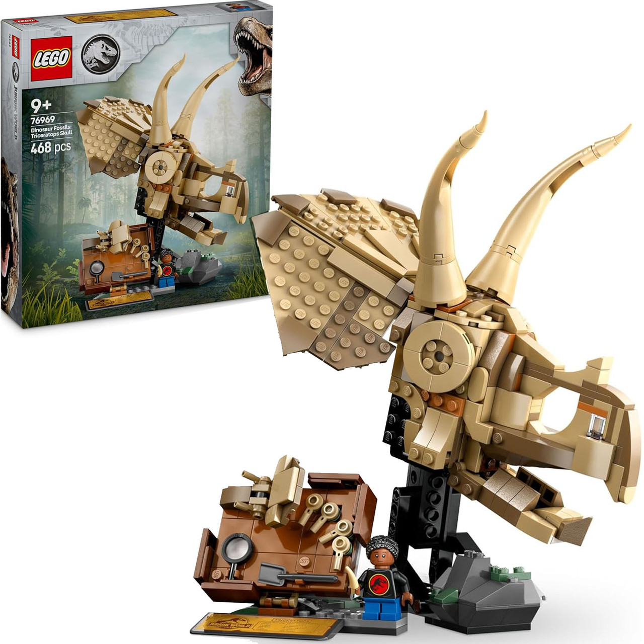 Конструктор Лего Джурасік Ворлд Кістки динозавра череп трицератопсу Lego Jurassic World 76969