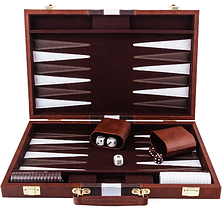 Нарди з ложементом для фішок дорожні у шкіряному футлярі ручна робота українських майстрів