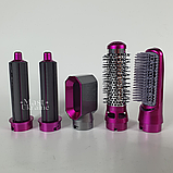 Стайлер для волосся з насадками 5в1, фен мультистайлер зі шкіряним кейсом у комплекті DC-51-Brown, фото 4