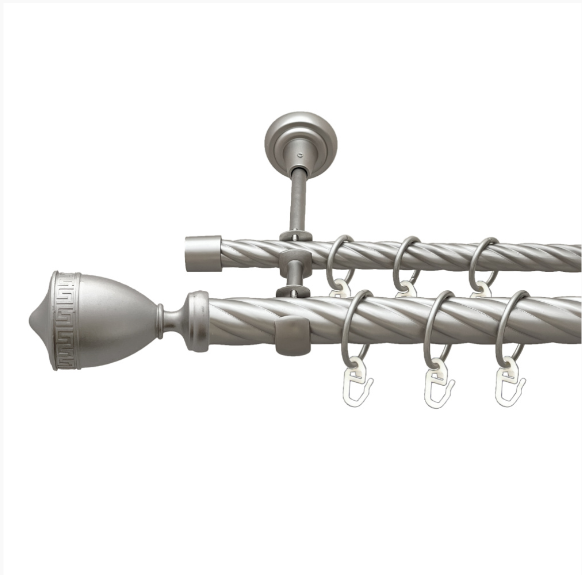 Карниз кований для штор подвійний сатин Афіна 25мм х 16мм діаметр твістер комплект, фото 1