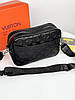 Чоловіча сумка месенджер Louis Vuitton крос боді через плече чорний Луї Віттон, фото 6