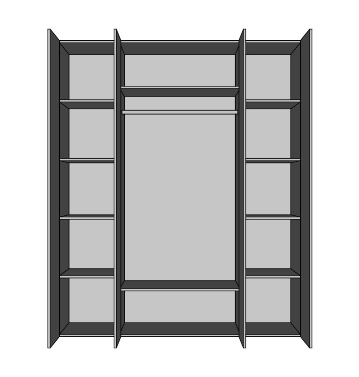 Шафа 4Д (180) без дзеркала Лілея Дуб гранж / Антрацит Світ Меблів, фото 1