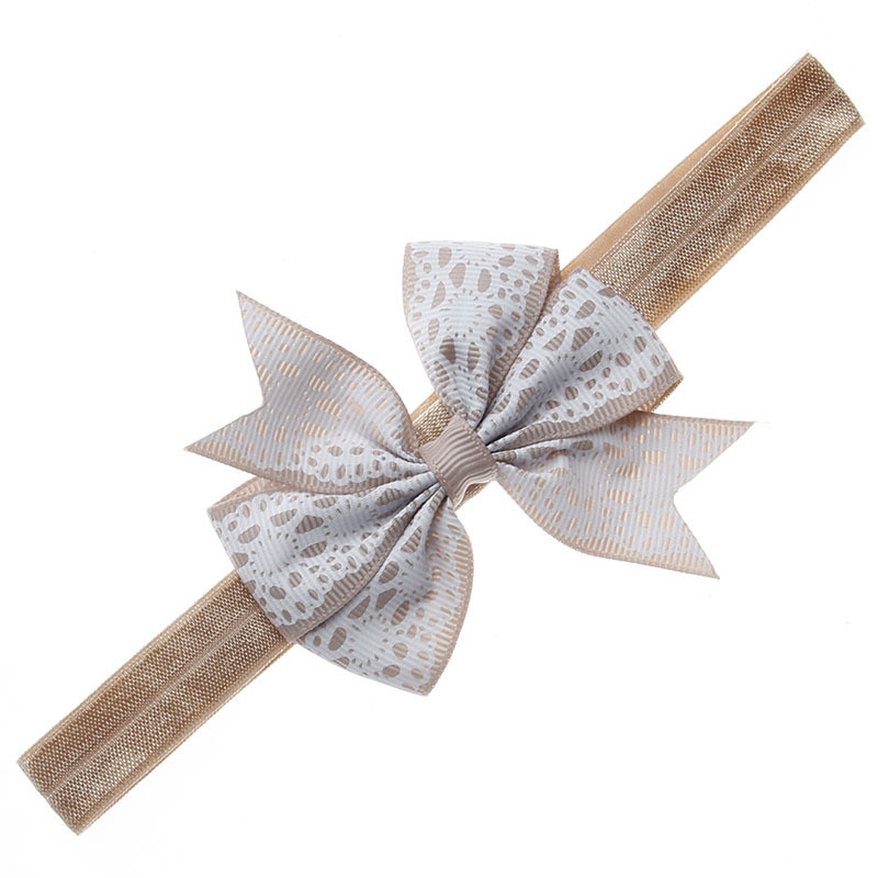 Дитяча пов'язка з мереживним принтом на голову one size кавово-білий, фото 1