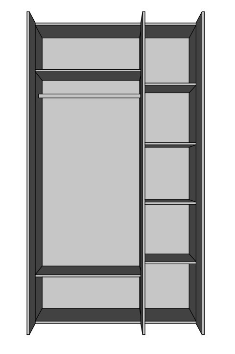Шафа 3Д (120) із дзеркалом Лілея Дуб гранж / Антрацит Світ Меблів, фото 1