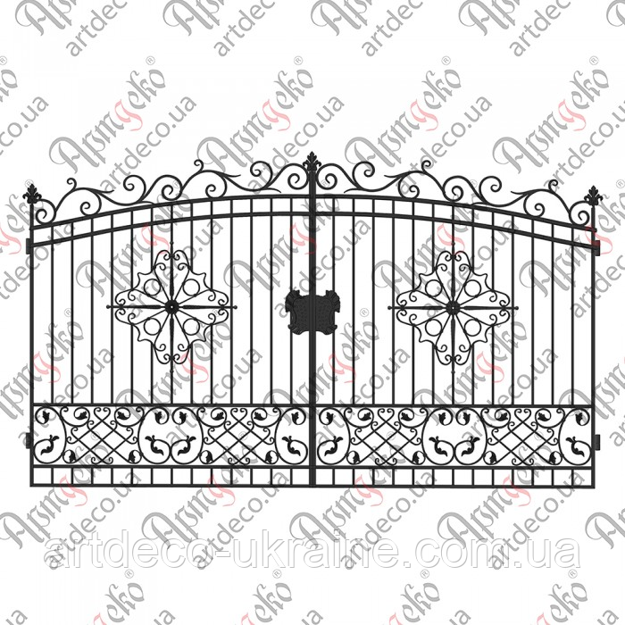 Ковані ворота 2135х3600 (КВ-08).КОМПЛЕКТ ЕЛЕМЕНТІВ, фото 1