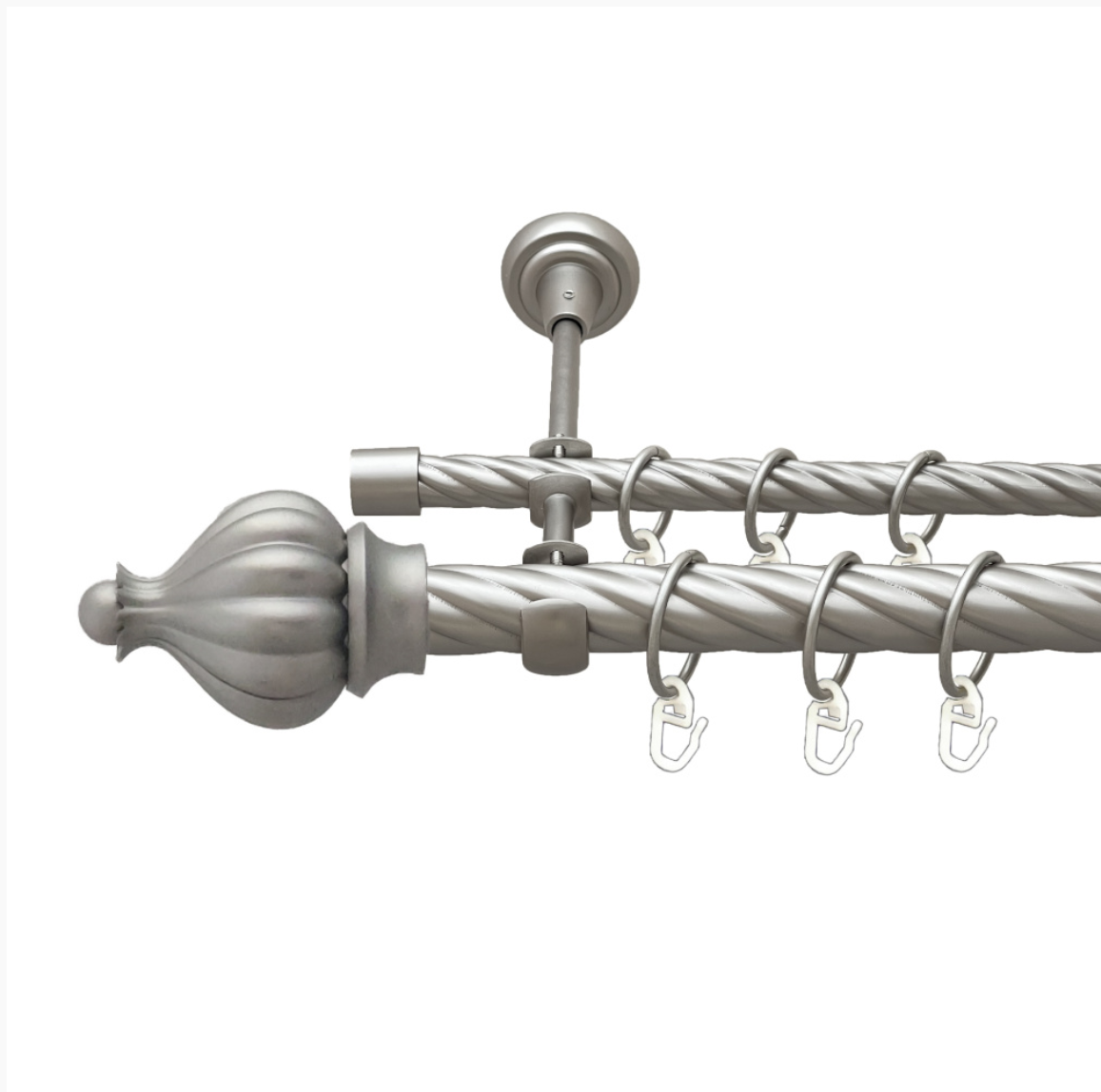 Карниз кований для штор подвійний сатин Таджа 25мм х 16мм діаметр твістер комплект, фото 1