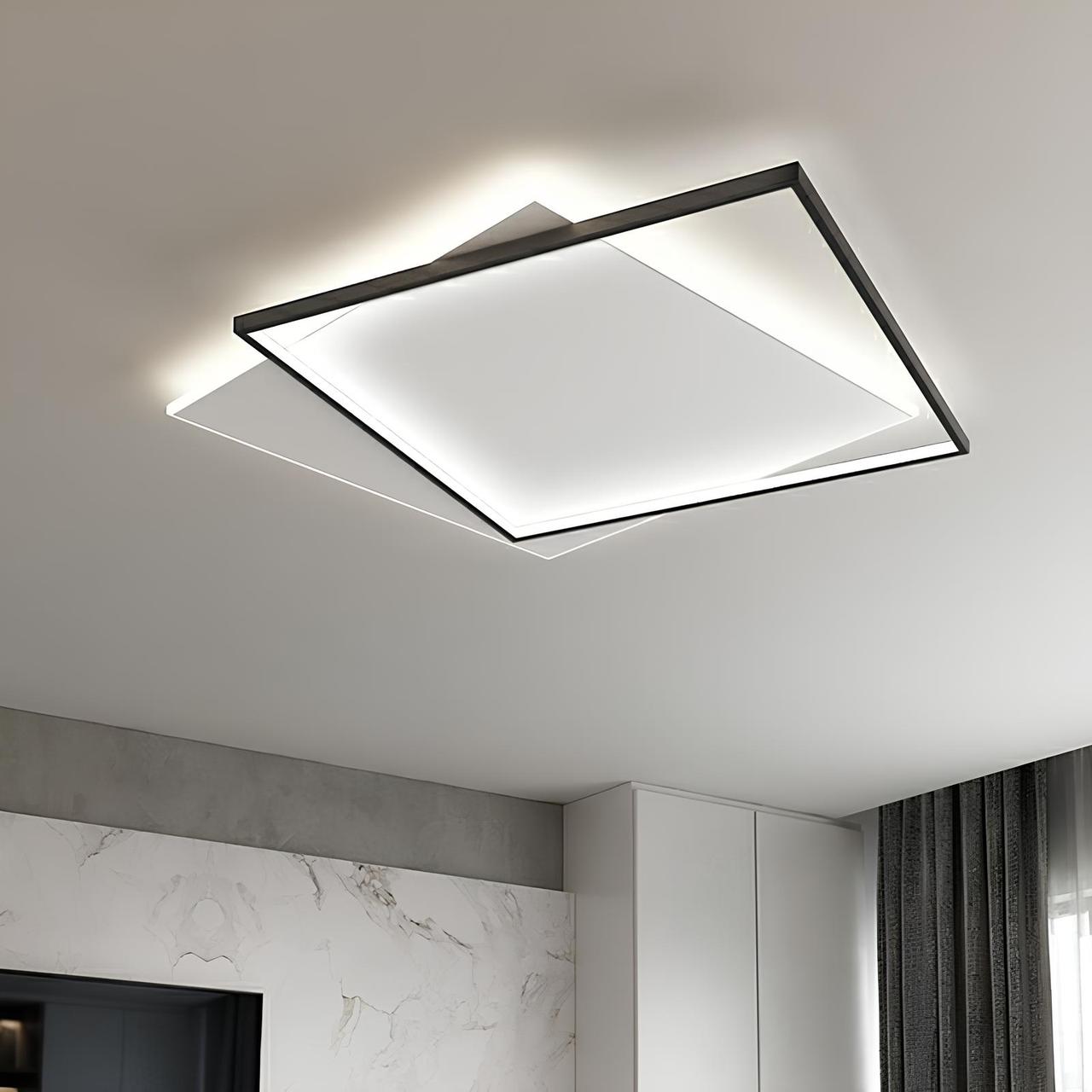 Квадратна Led люстра Вт у золотому корпусі до 15 м² (JH-C01), фото 1